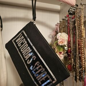 Victoria's Secret Black Sequin Clutch